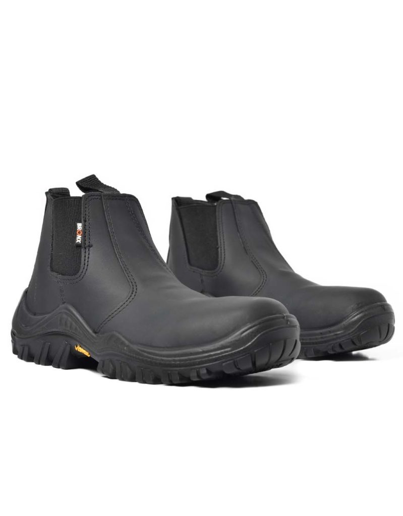 MENS BRONX CHELSEA VIBRAM SAFETY BLACK BOOT - Bolton Shoes