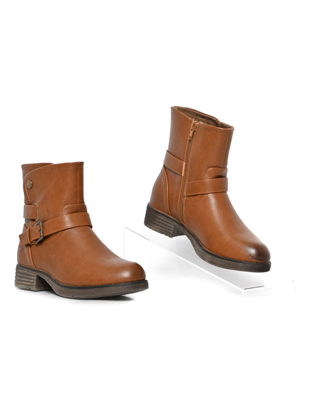 Ladies tan leather ankle on sale boots