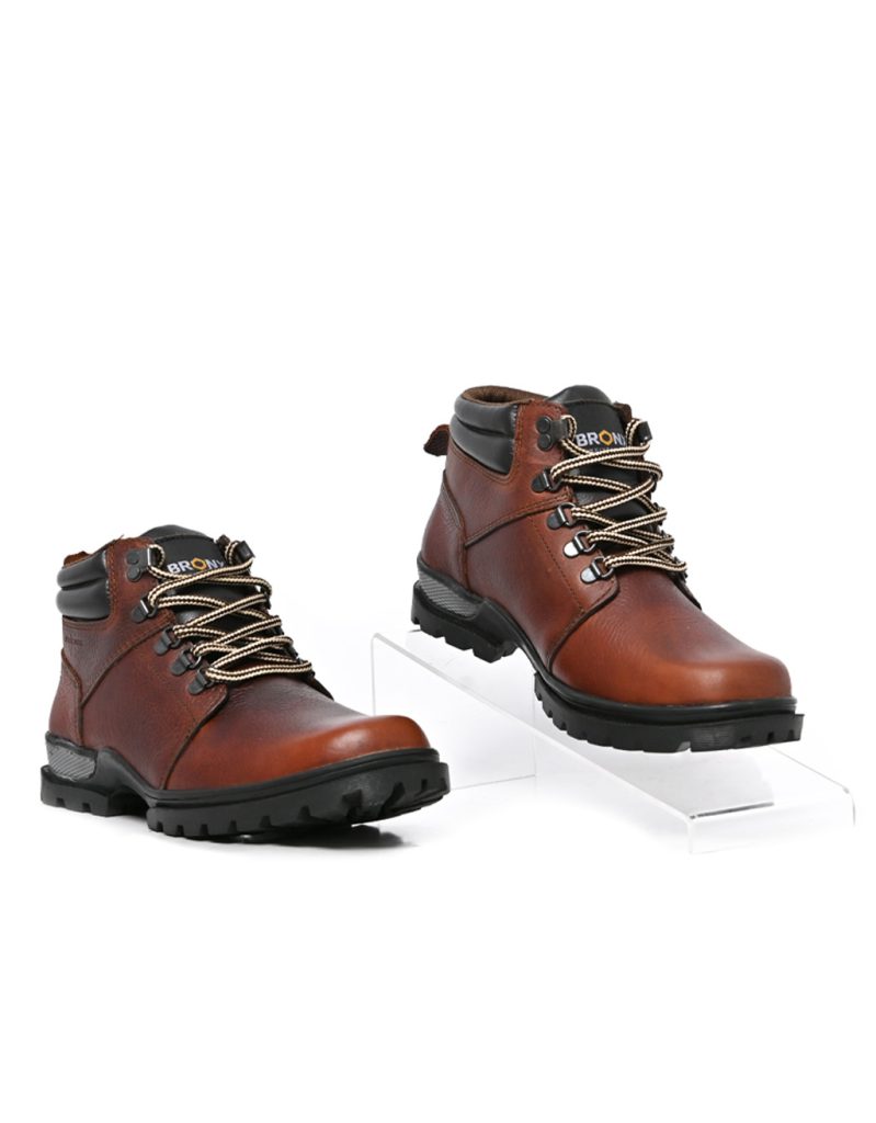 Mens Bronx Trap Casual Red Brown Boots