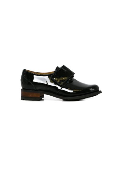 Ladies Barker, Leather Sage, Formal Black Slip On