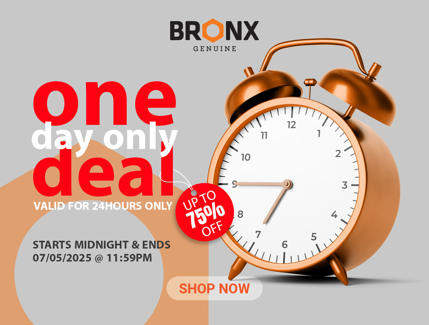 One Day Only Deals 1 One Day Only BRONX Web Banner2